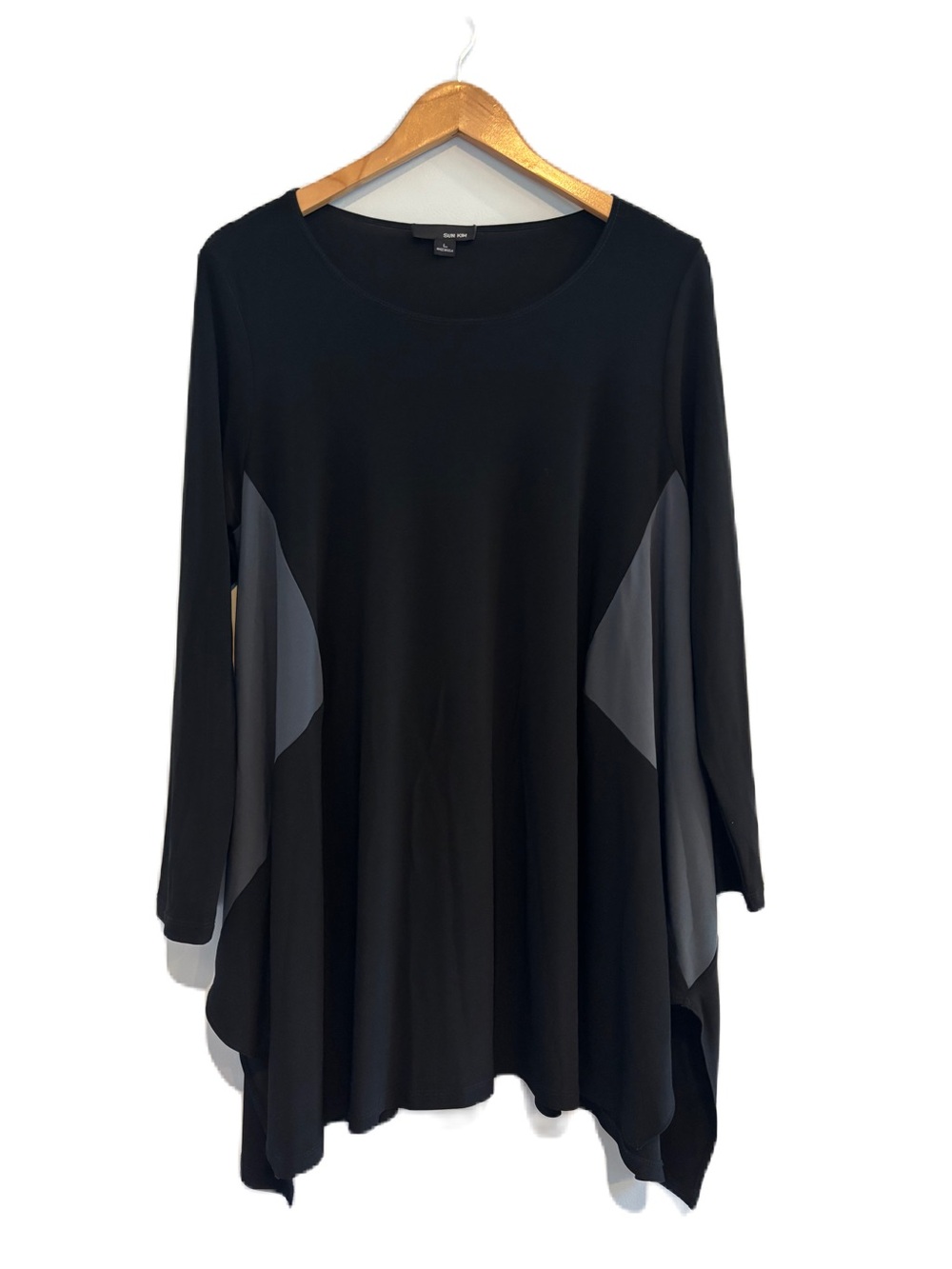 Kim Sun Colorblock Asymetrical  Tunic Lagenlook Size L